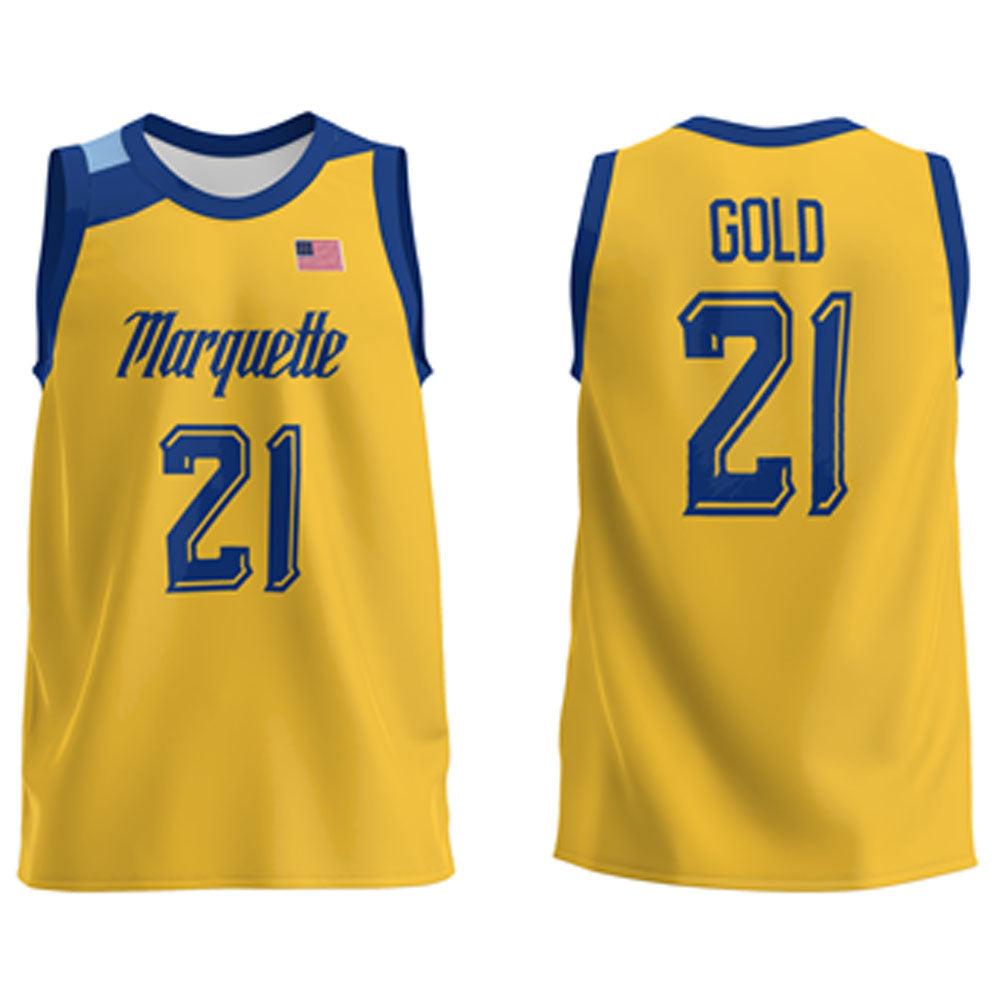 NCAAB Ben Gold Marquette Golden Eagles 21 Jersey