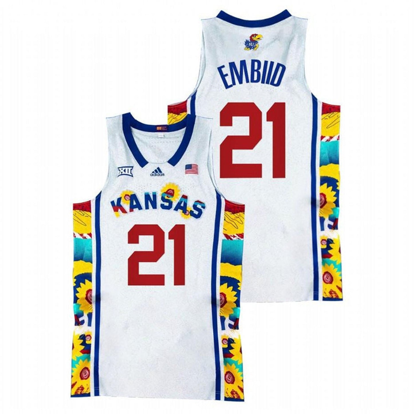 NCAAB Joel Embiid Kansas JayHawks 21 Jersey