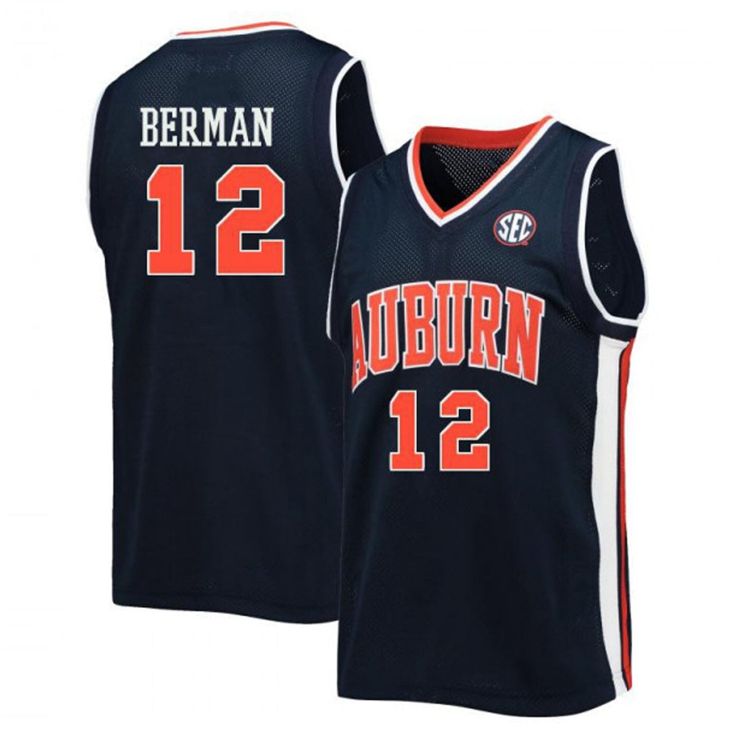 NCAAB Lior Berman Auburn Tigers 12 Jersey