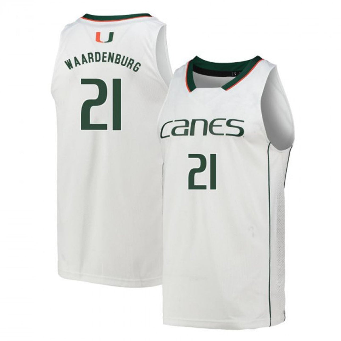 NCAAB Sam Waardenburg Miami Hurricanes 21 Jersey