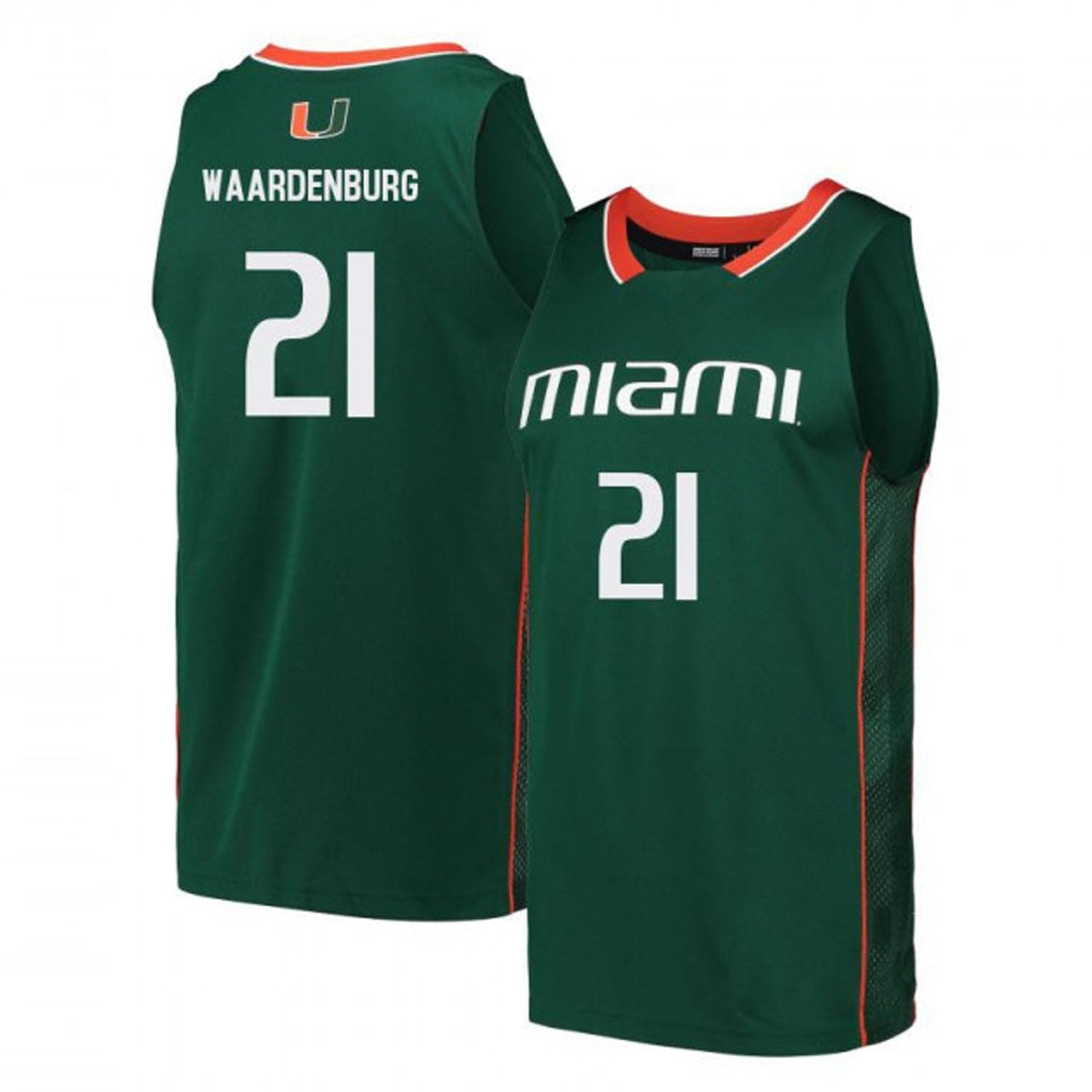 NCAAB Sam Waardenburg Miami Hurricanes 21 Jersey