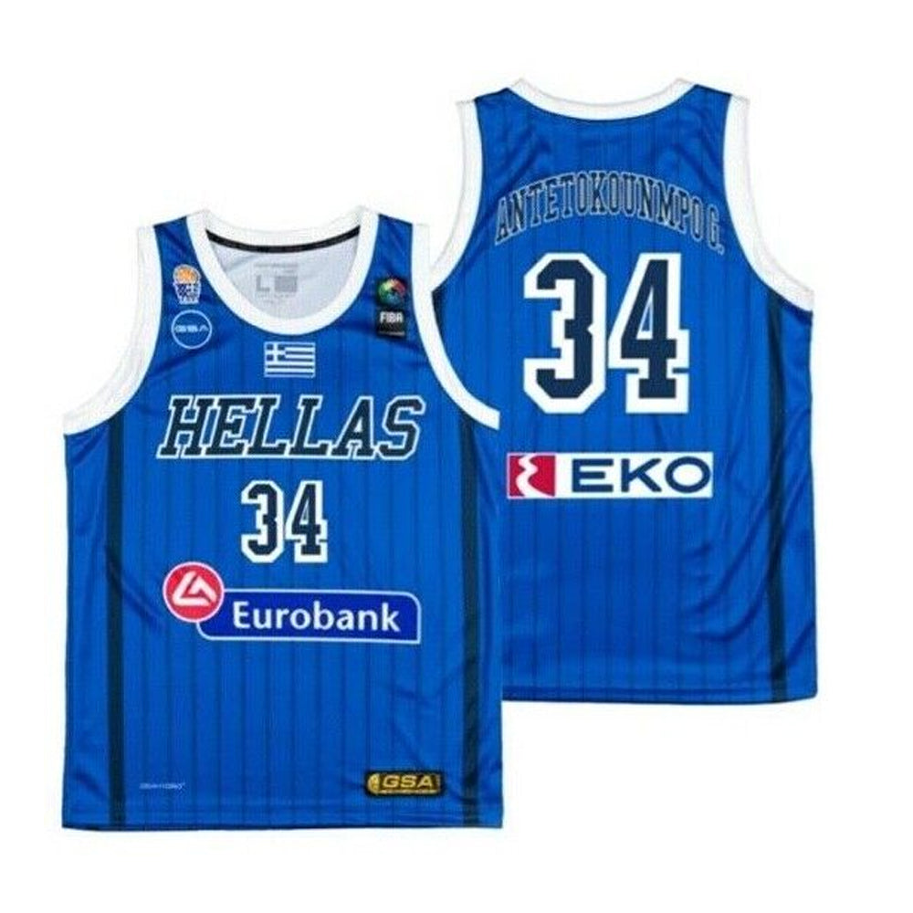 Giannis Antetokounmpo Greece Euro 34 Basketball Jersey The Jersey King