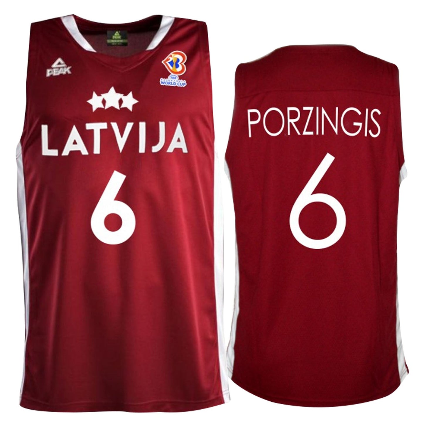 Kristaps Porzingis Latvia Euro 6 Basketball Jersey