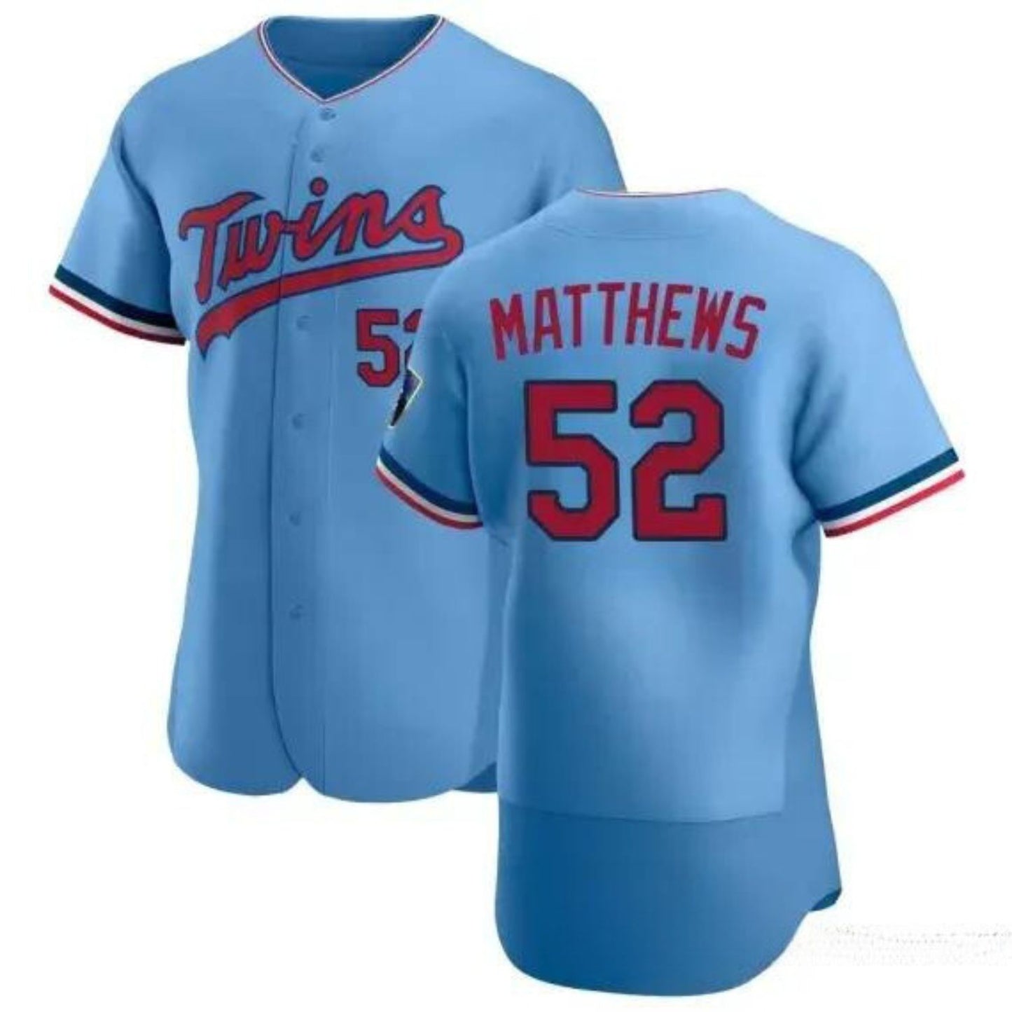 MLB Zebby Matthews Minnesota Twins 52 Jersey