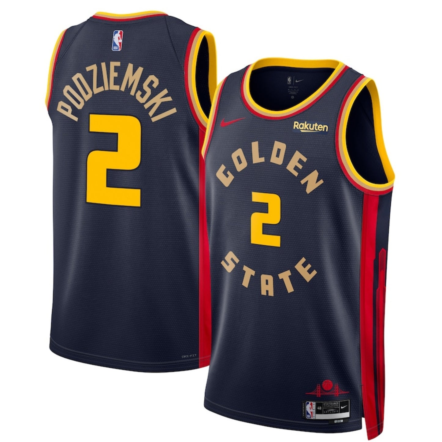 NBA Brandin Podziemski Golden State Warriors 2 Jersey