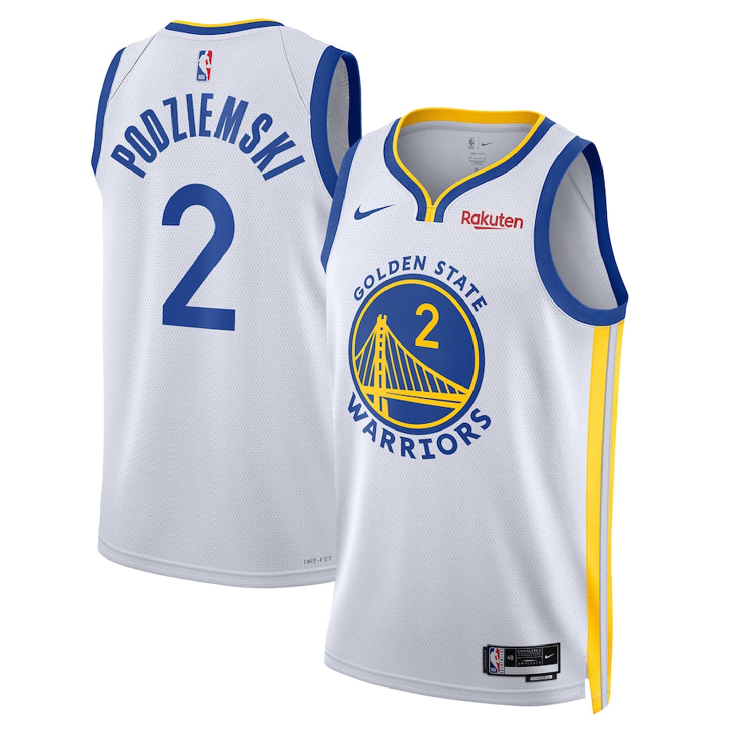 NBA Brandin Podziemski Golden State Warriors 2 Jersey