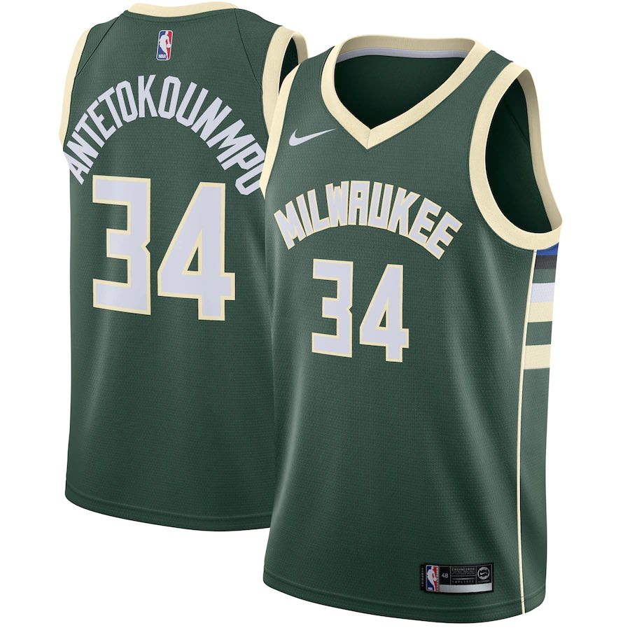 NBA Giannis Antetokounmpo Milwaukee Bucks 34 Jersey