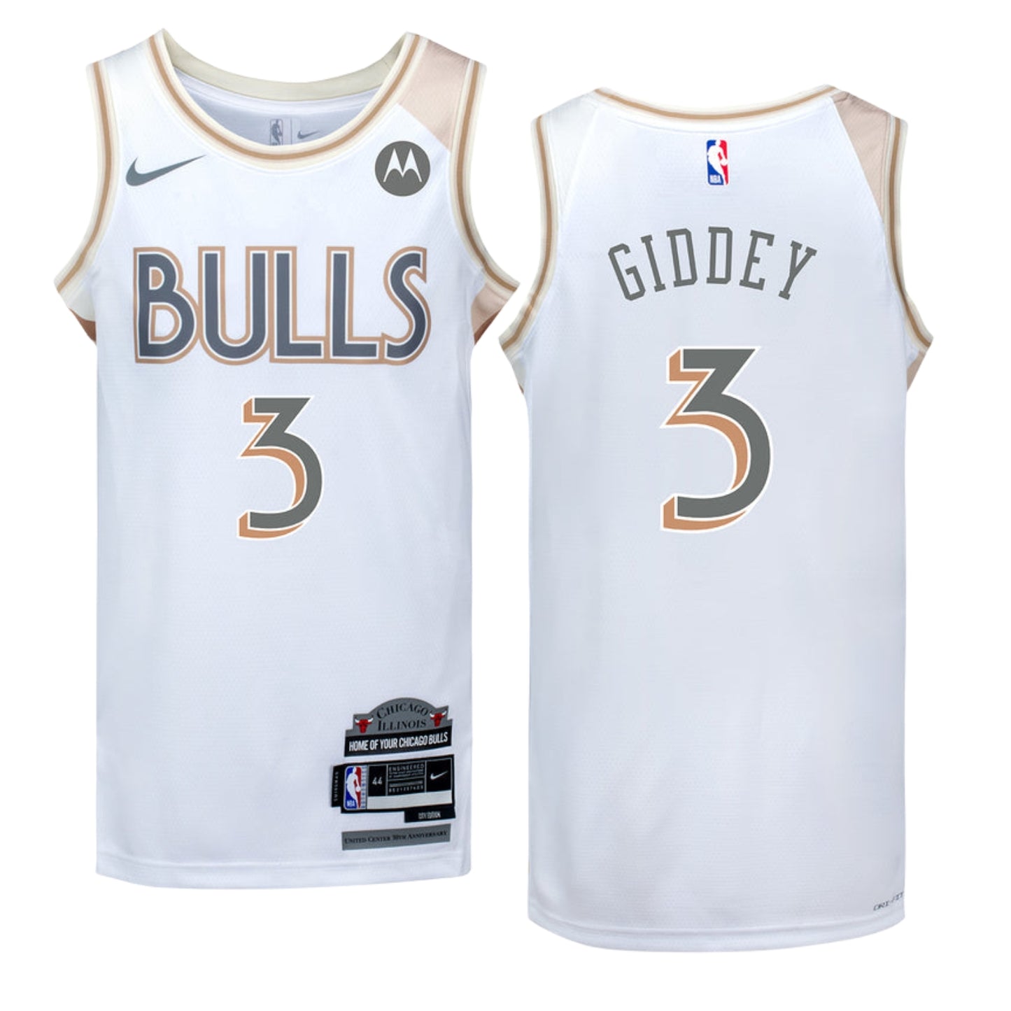 NBA Josh Giddey Chicago Bulls 3 Jersey