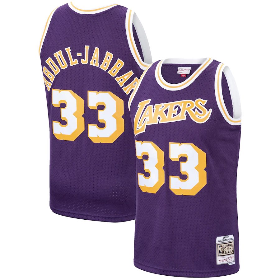 NBA Kareem Abdul-Jabbar Los Angeles Lakers 33 Jersey