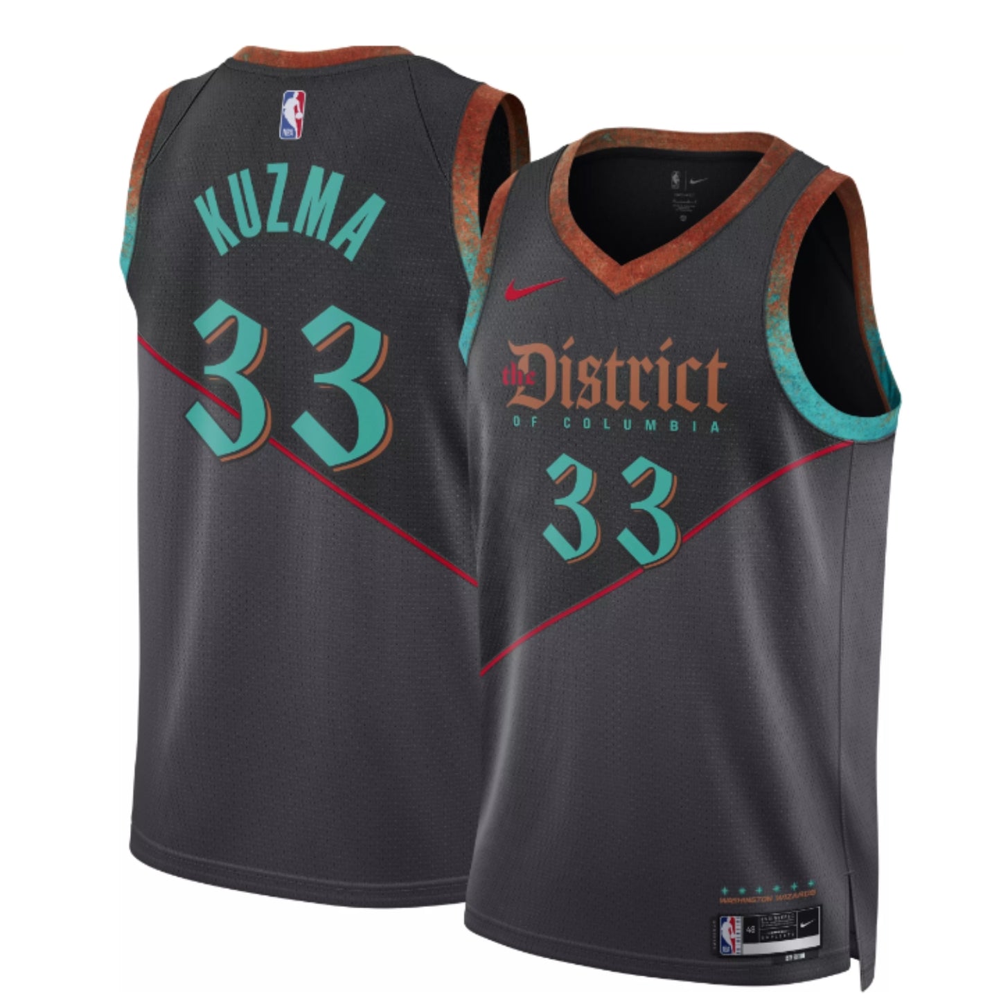 NBA Kyle Kuzma Washington Wizards 33 Jersey