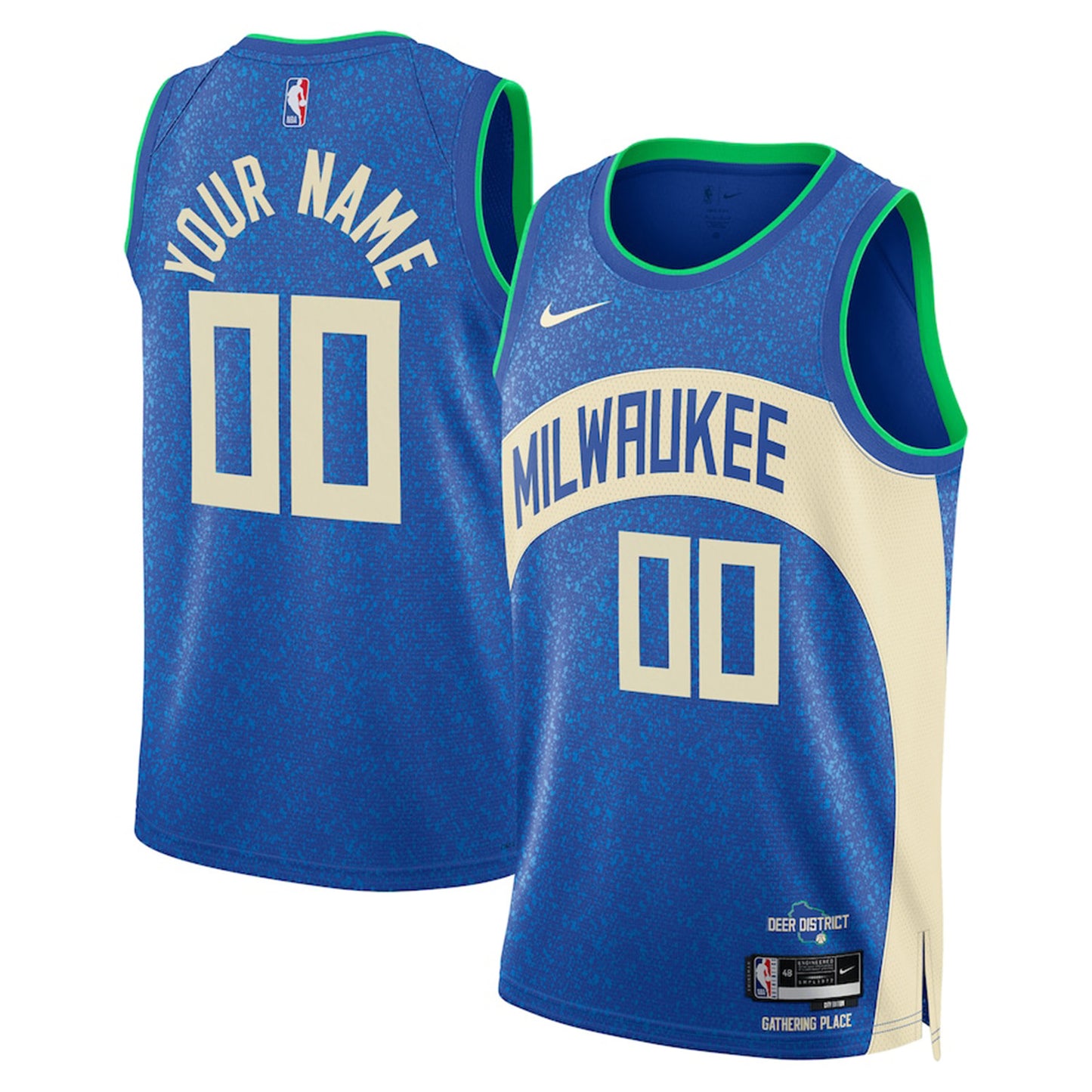 NBA Milwaukee Bucks Blank Custom Jersey