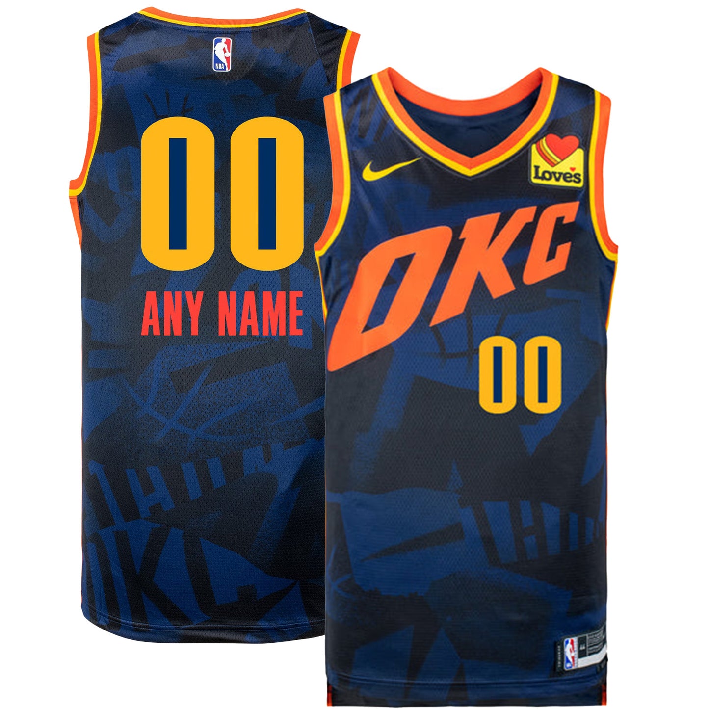 NBA Oklahoma City Thunder Blank Custom Jersey