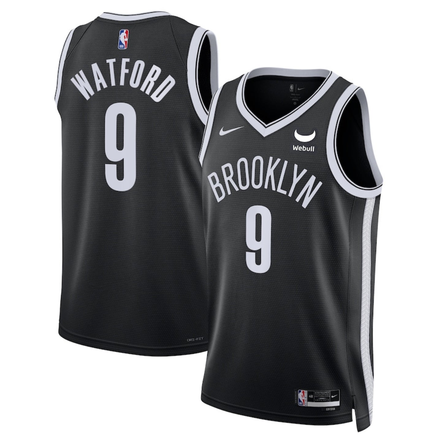 NBA Trendon Watford Brooklyn Nets 9 Jersey