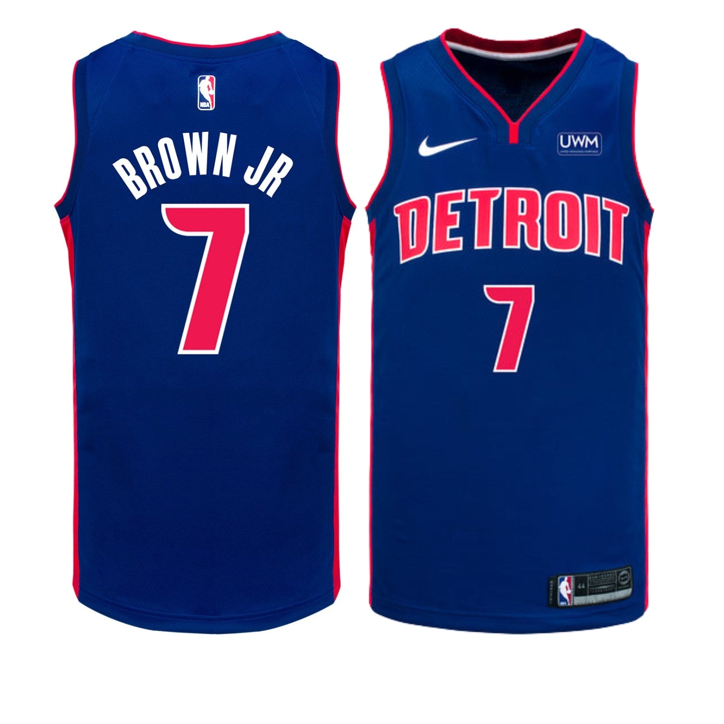 NBA Troy Brown Jr Detroit Pistons 7 Jersey