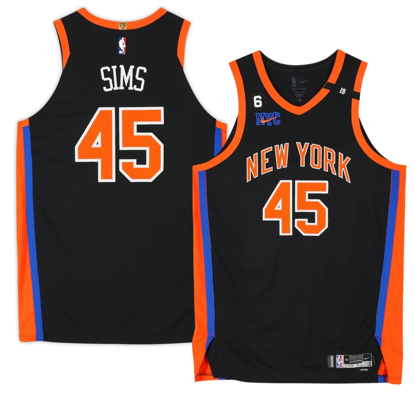 NBA Jericho Sims New York Knicks 45 Jersey
