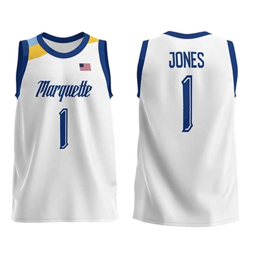 NCAAB Kam Jones Marquette Golden Eagles 1 Jersey