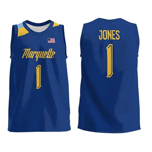 NCAAB Kam Jones Marquette Golden Eagles 1 Jersey