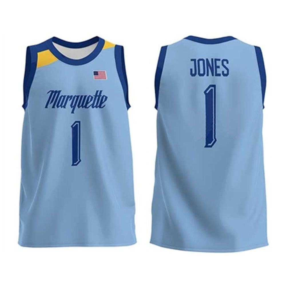 NCAAB Kam Jones Marquette Golden Eagles 1 Jersey