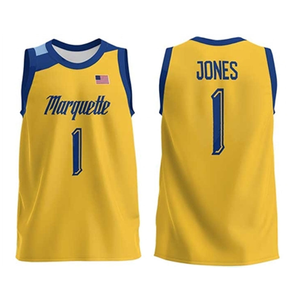 NCAAB Kam Jones Marquette Golden Eagles 1 Jersey