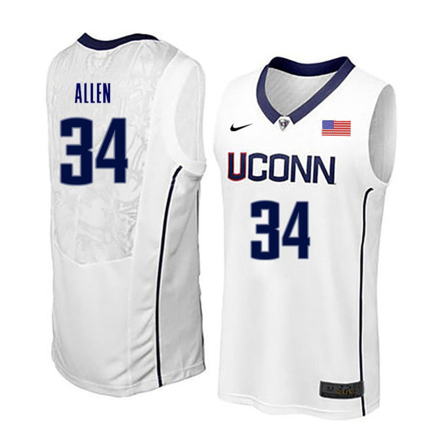 NCAAB Ray Allen Uconn Huskies 34 Jersey