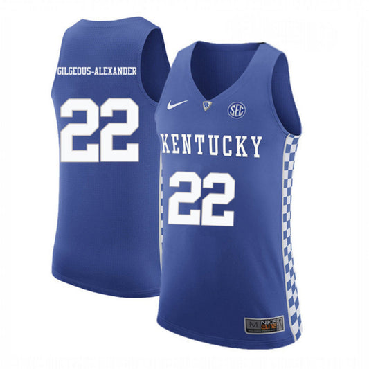 NCAAB Shai Gilgeous-Alexander Kentucky Wildcats 22 Jersey