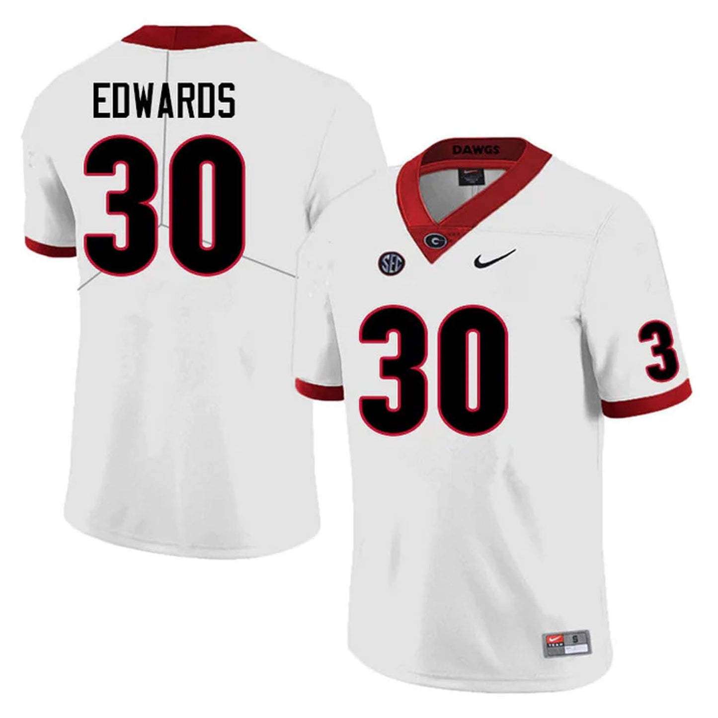 NCAAF Daijun Edwards Georgia Bulldogs 30 Jersey