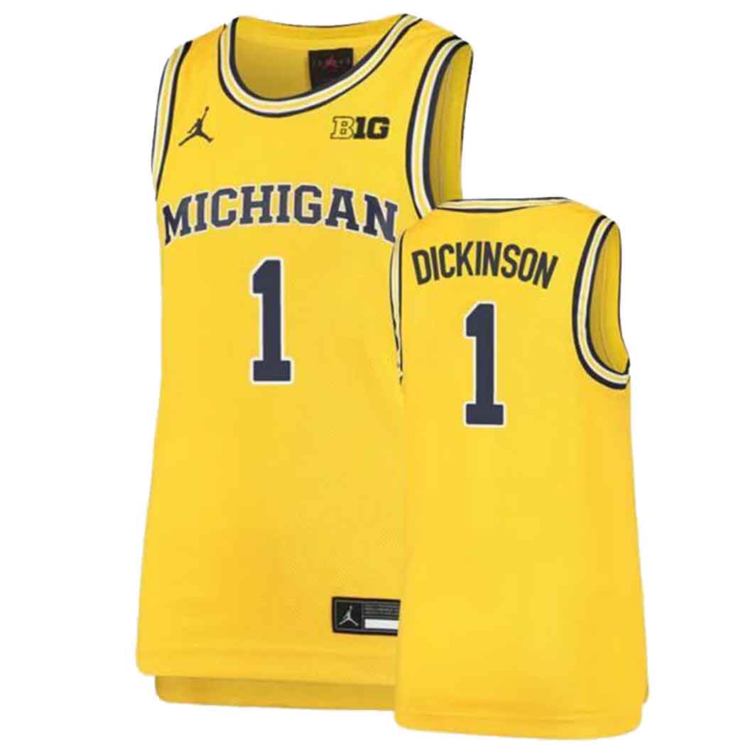 NCAA Hunter Dickinson Michigan Wolverines 1 Jersey