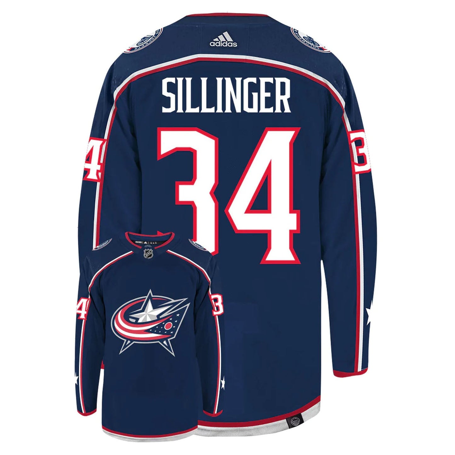 NHL Cole Sillinger Columbus Blue Jackets 34 Jersey