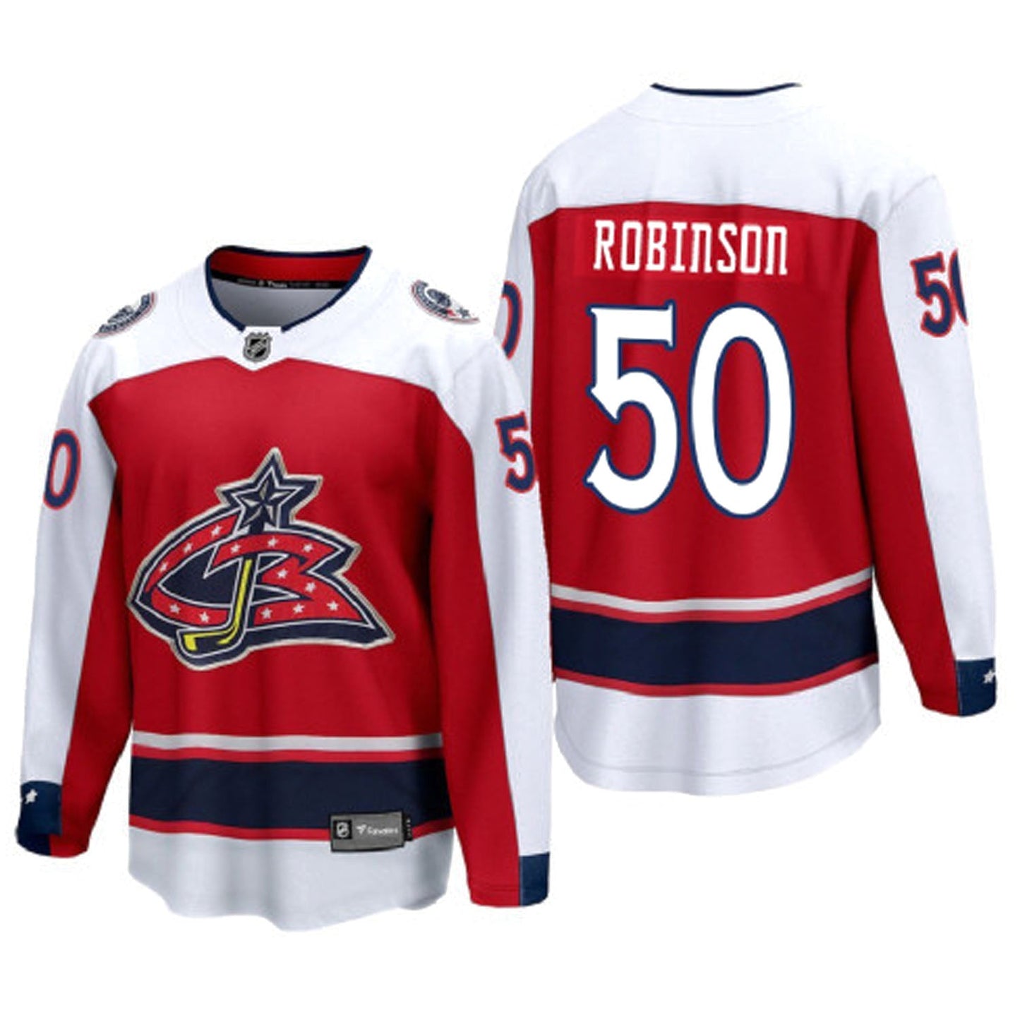 NHL Eric Robinson Columbus Blue Jackets 50 Jersey