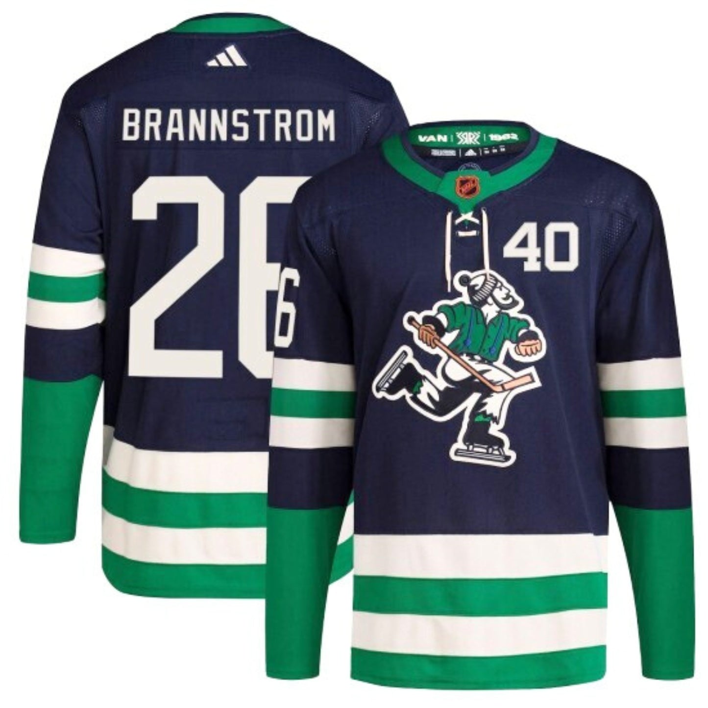 NHL Erik Brannstrom Vancouver Canucks 26 Jersey