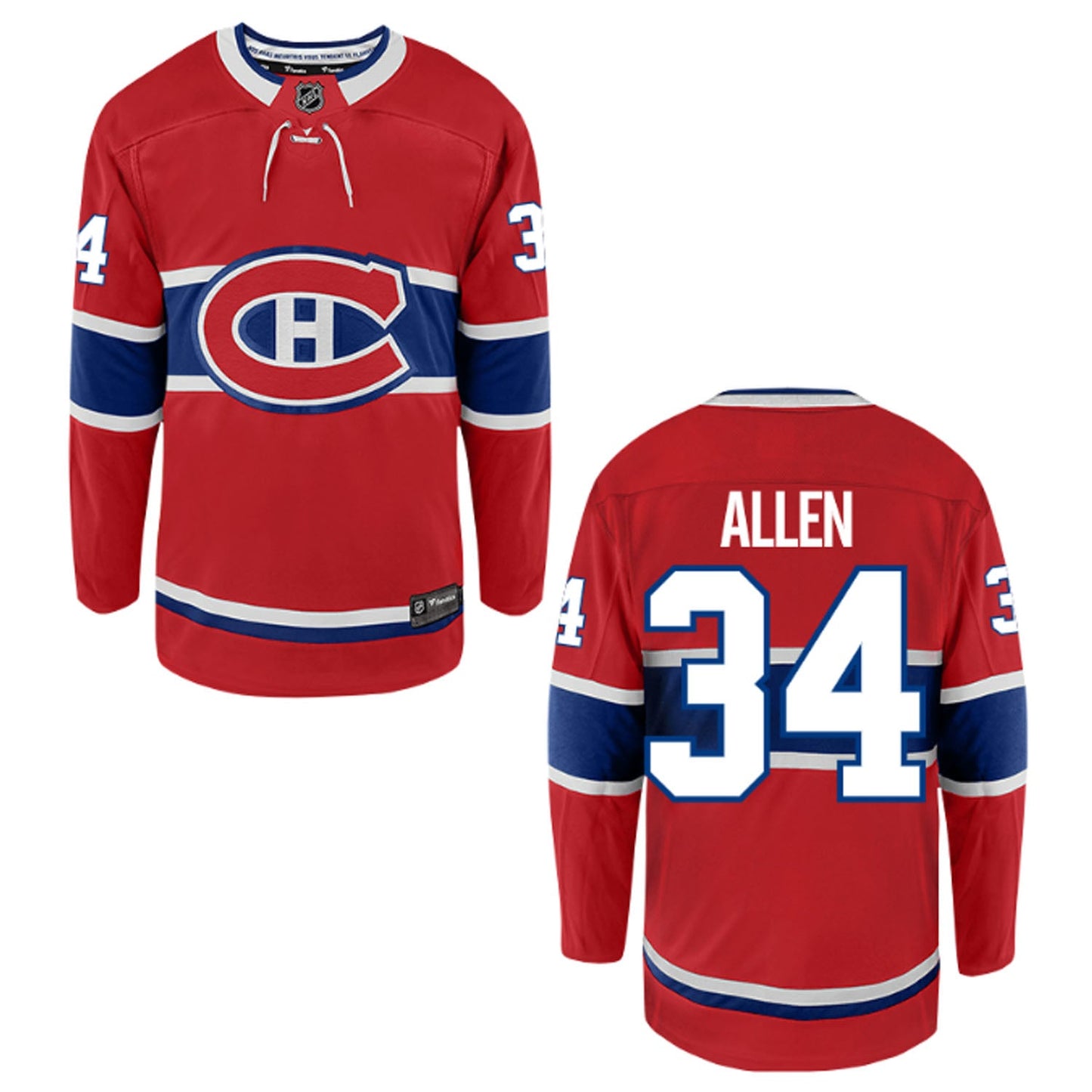 NHL Jake Allen Montreal Canadiens 34 Jersey