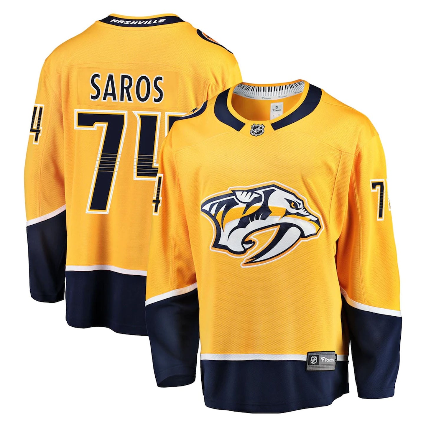 NHL Juuse Saros Nashville Predators 74 Jersey