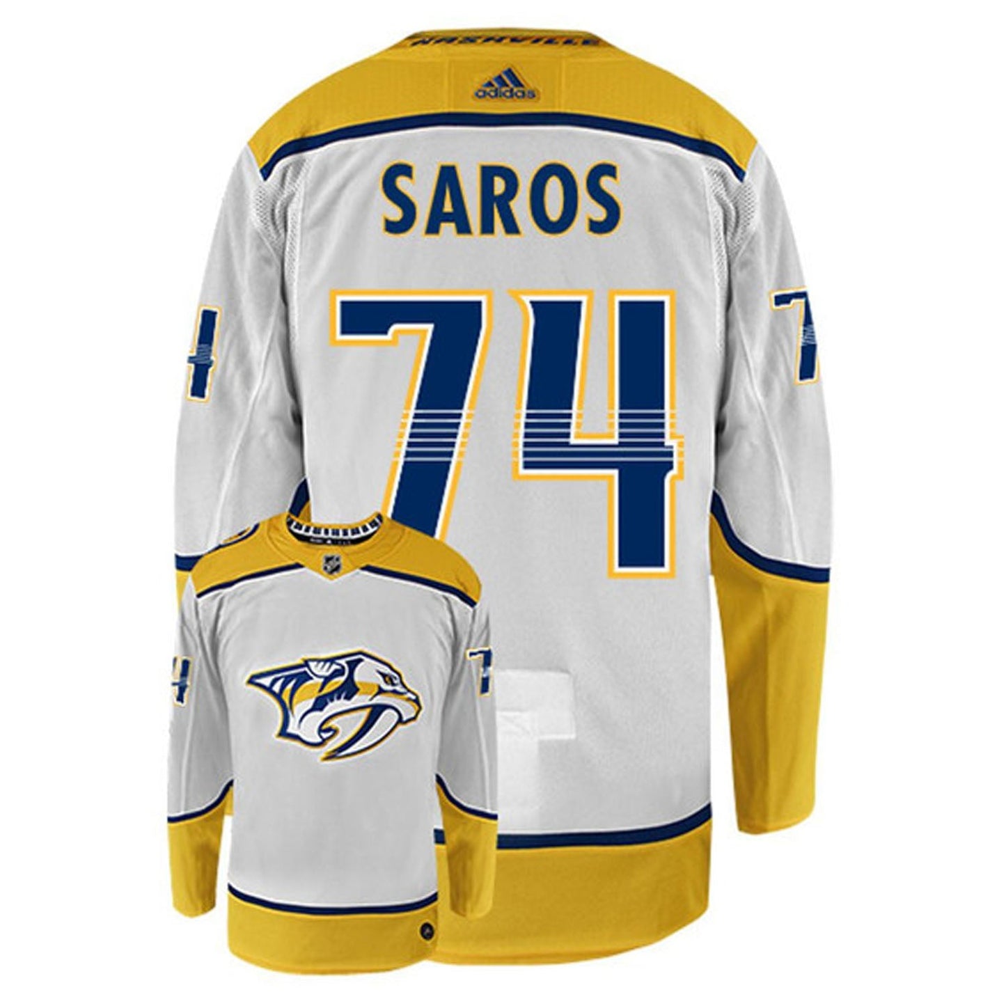 NHL Juuse Saros Nashville Predators 74 Jersey