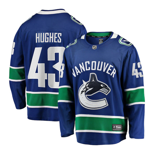 NHL Quinn Hughes Vancouver Canucks 43 Jersey