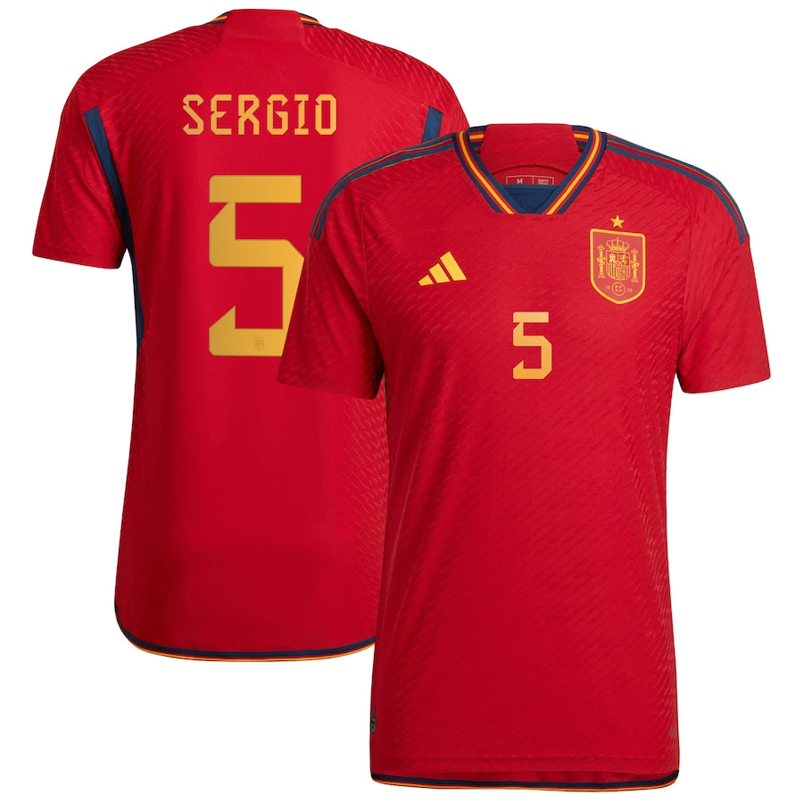 Sergio Busquets Spain 5 FIFA World Cup Jersey The Jersey King