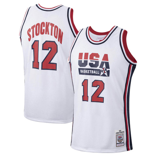 Team USA John Stockton 12 Jersey