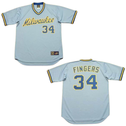 MLB Rollie Fingers Milwaukee Brewers 34 Jersey