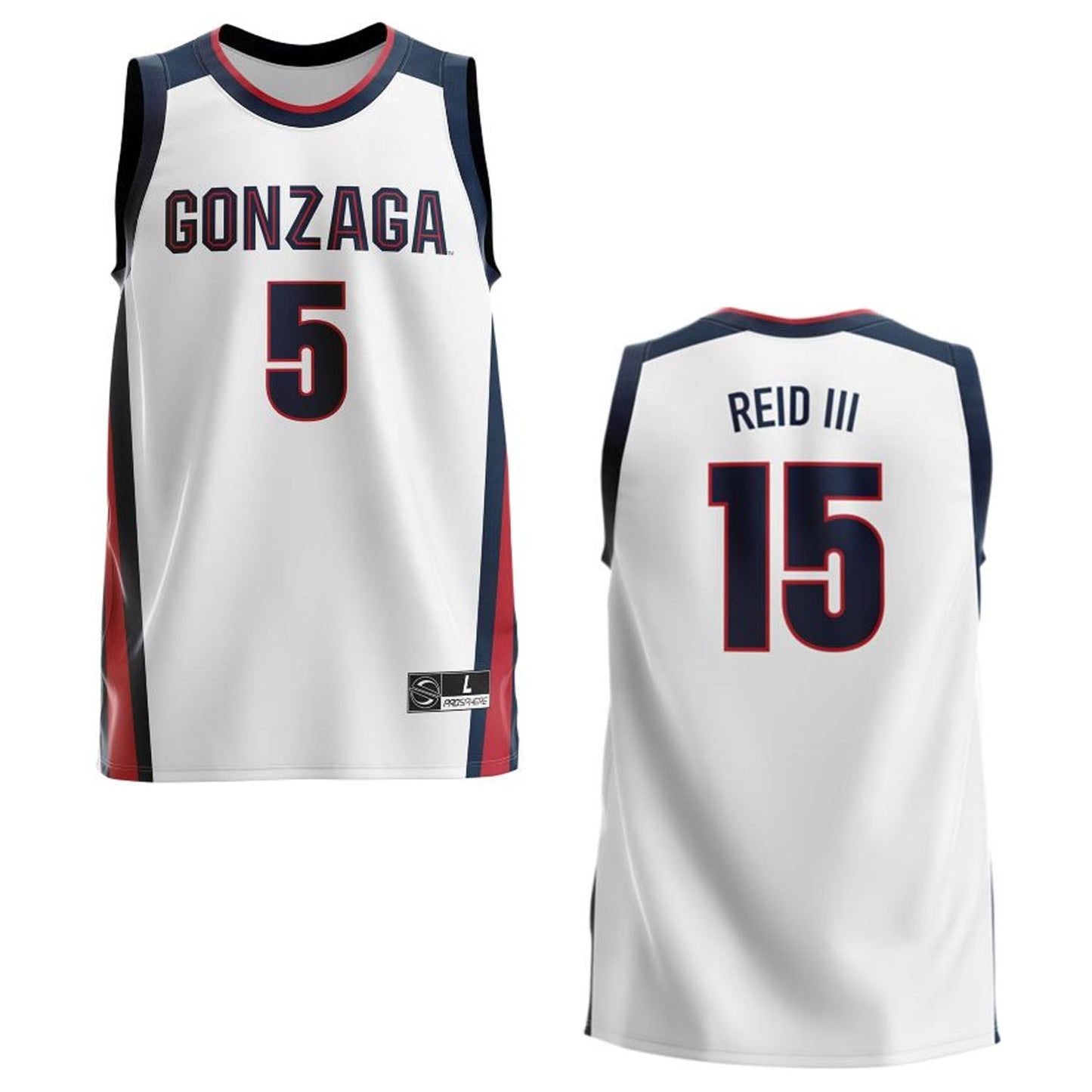 NCAAB Efton Reid III Gonzaga Bulldogs 5 Jersey