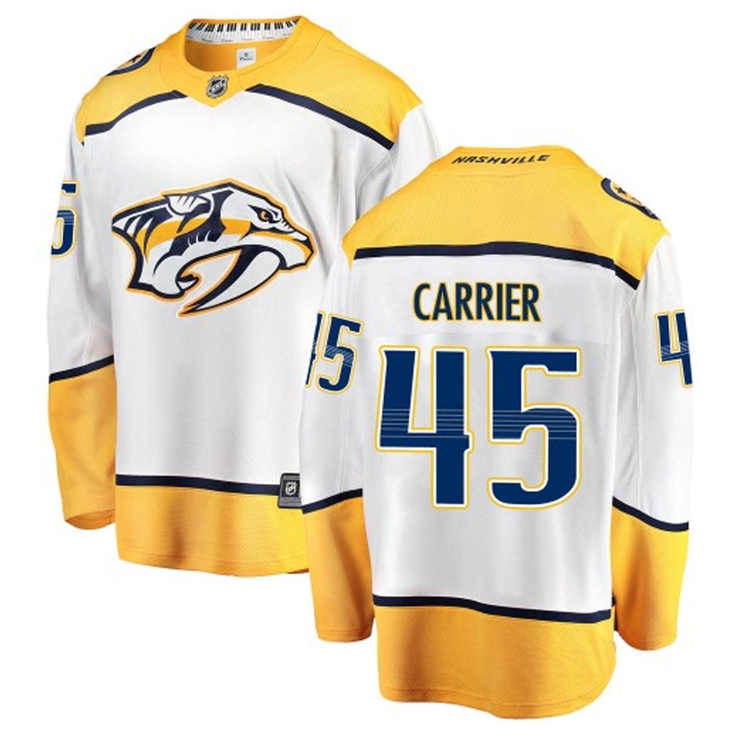 NHL Alexandre Carrier Nashville Predators 45 Jersey