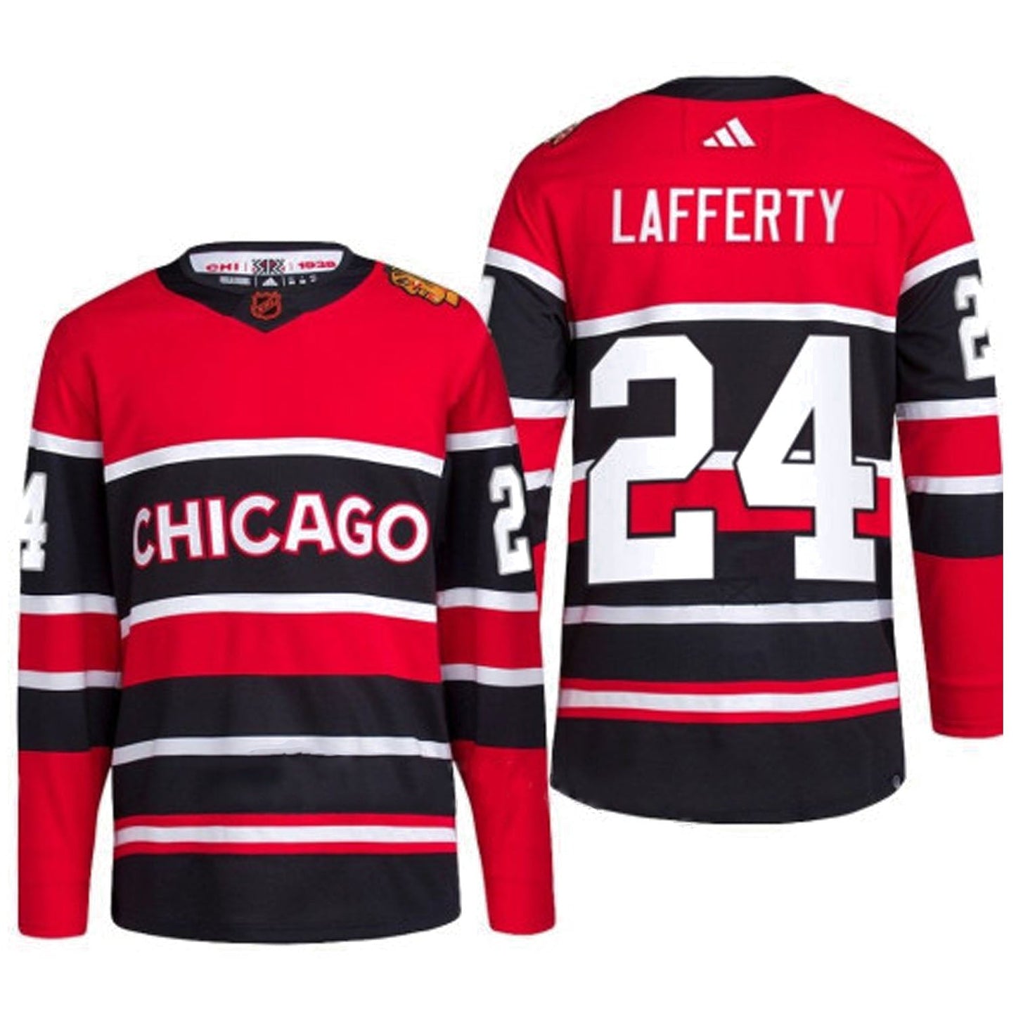 NHL Sam Lafferty Chicago Blackhawks 24 Jersey